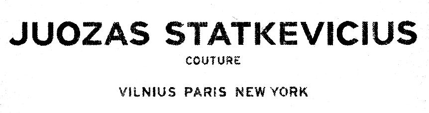 Prekės ženklas: JUOZAS STATKEVICIUS COUTURE VILNIUS PARIS NEW YORK